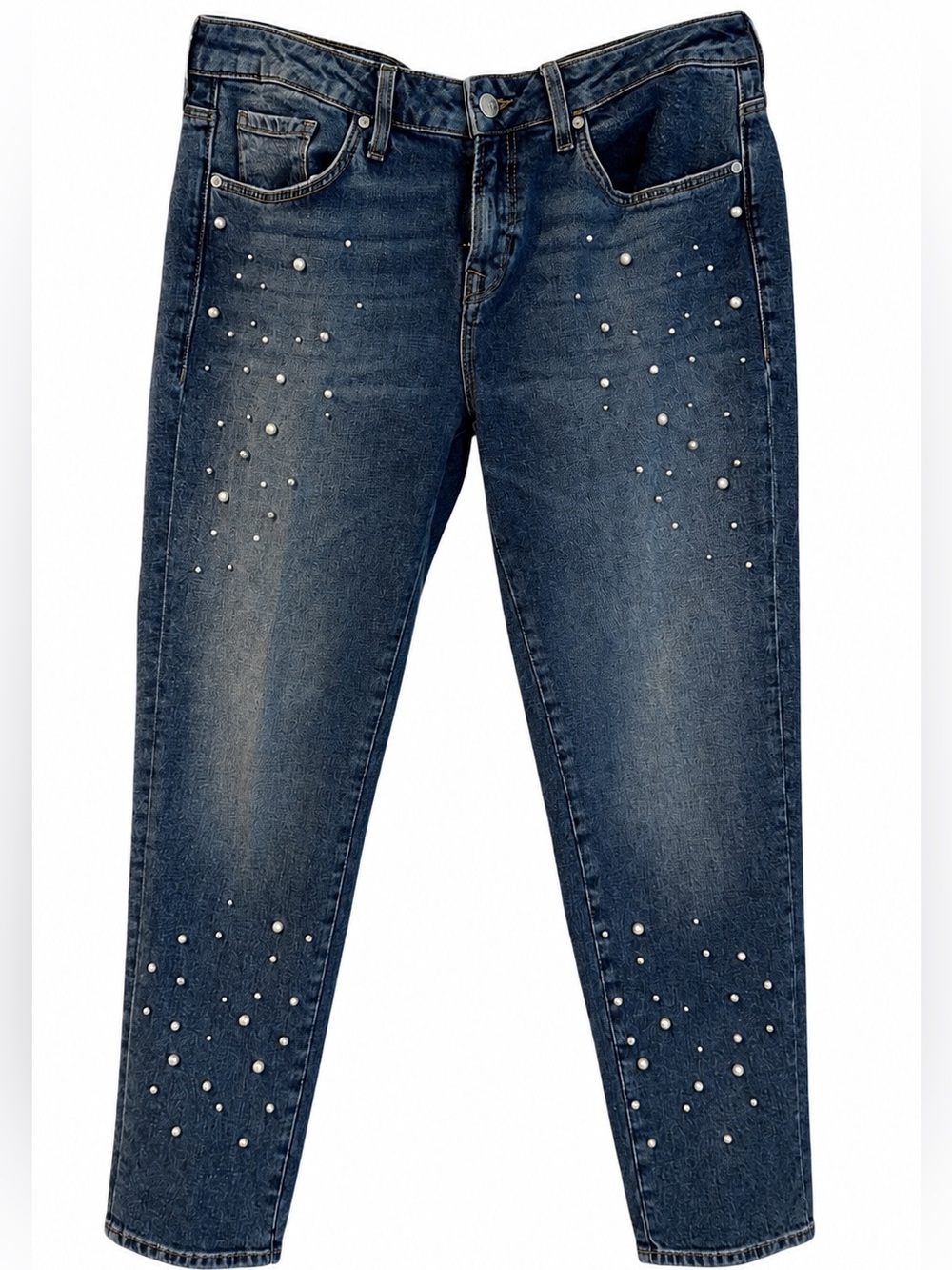 Mavi Dark Blue Skinny Jeans with Pearl Studs